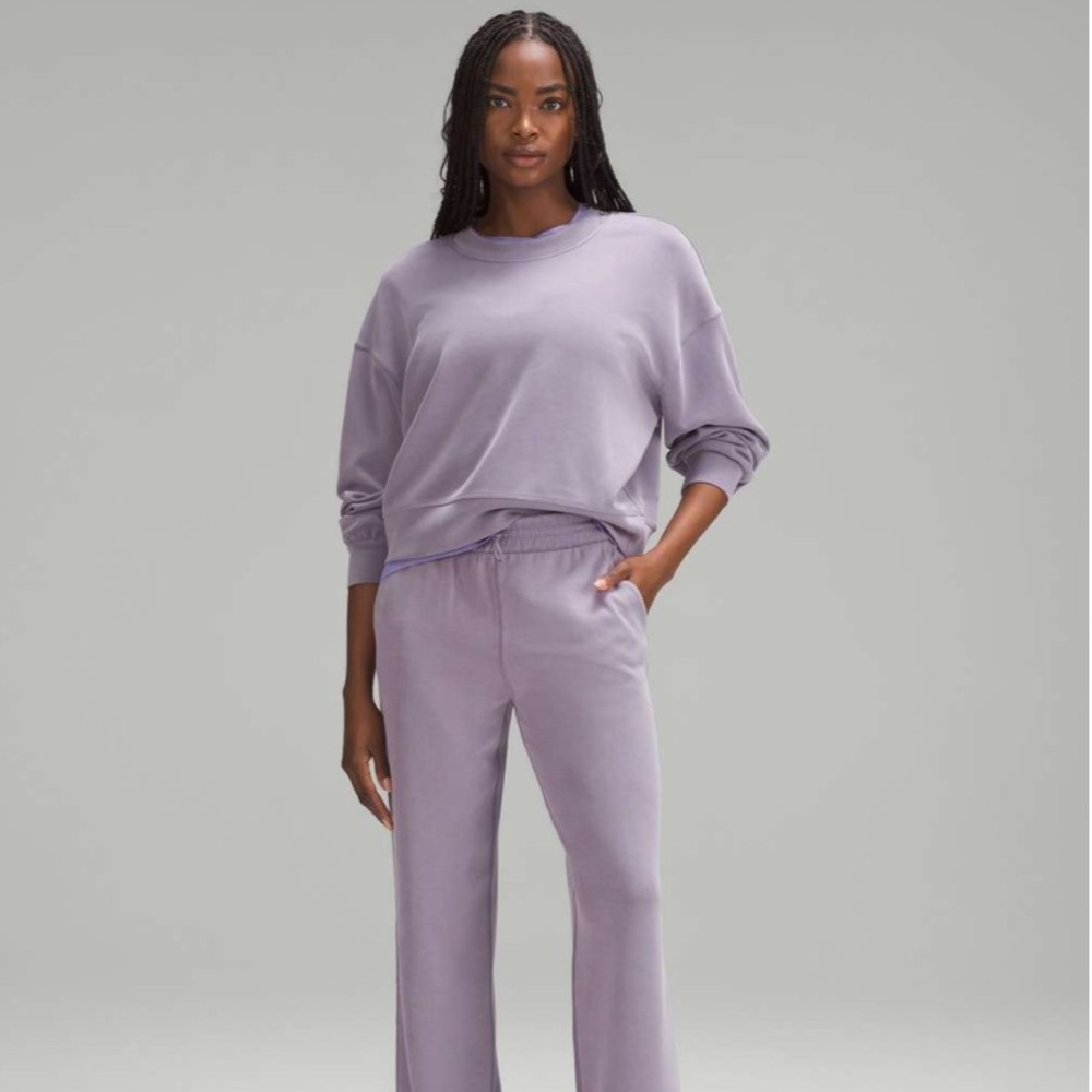 Perfectly Oversized Crop Crew Softstreme Purple Ash NWOT